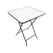 Mesa Dobrável Millenium Quadrado Preto/Branco 8887 Metalnew