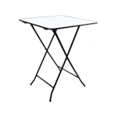 Mesa Dobrável Millenium Quadrado Preto/Branco 8887 Metalnew