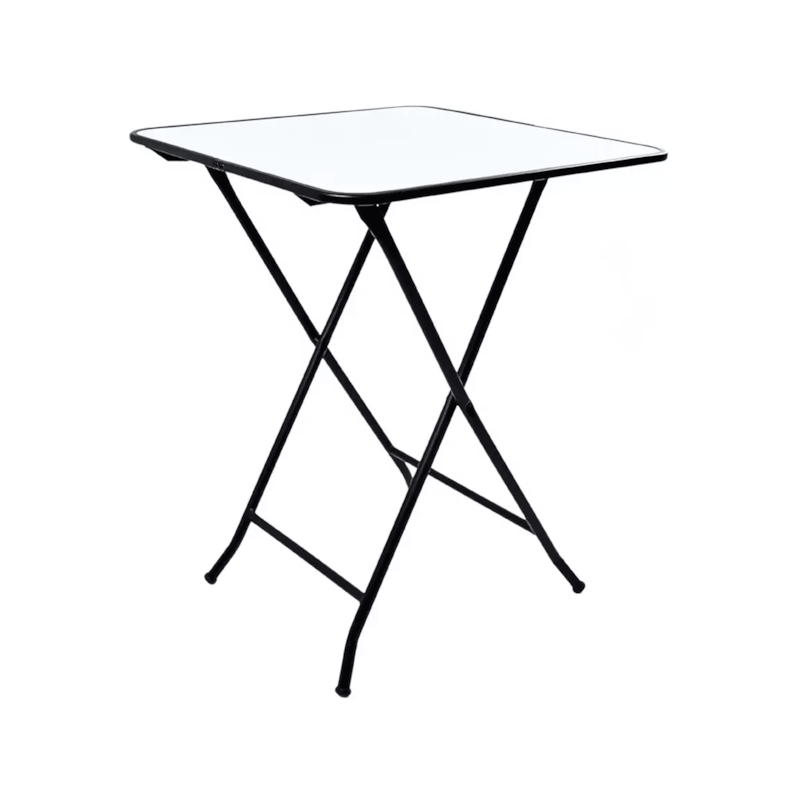 Mesa Dobrável Millenium Quadrado Preto/Branco 8887 Metalnew
