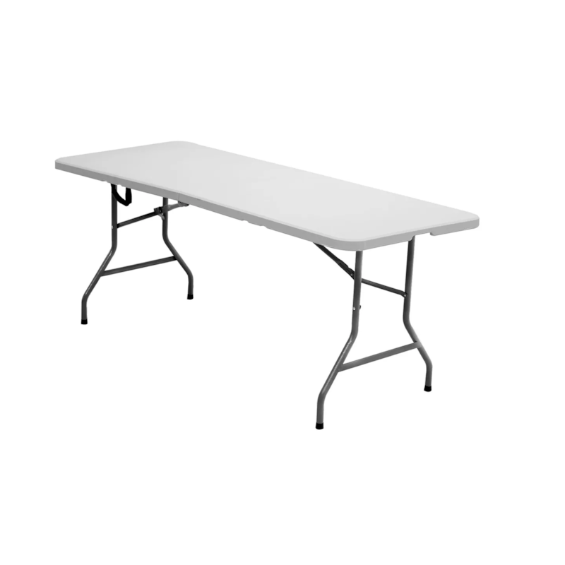 Mesa Dobrável Portátil 180cm Branco Casa Ok