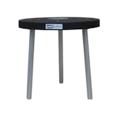 Mesa Lateral 60cm com Pé em Alumínio Preto Forte Plástico