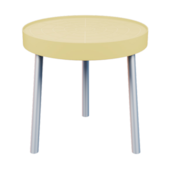 Mesa Lateral 60cm Natural com Pé em Alumínio Forte Plástico