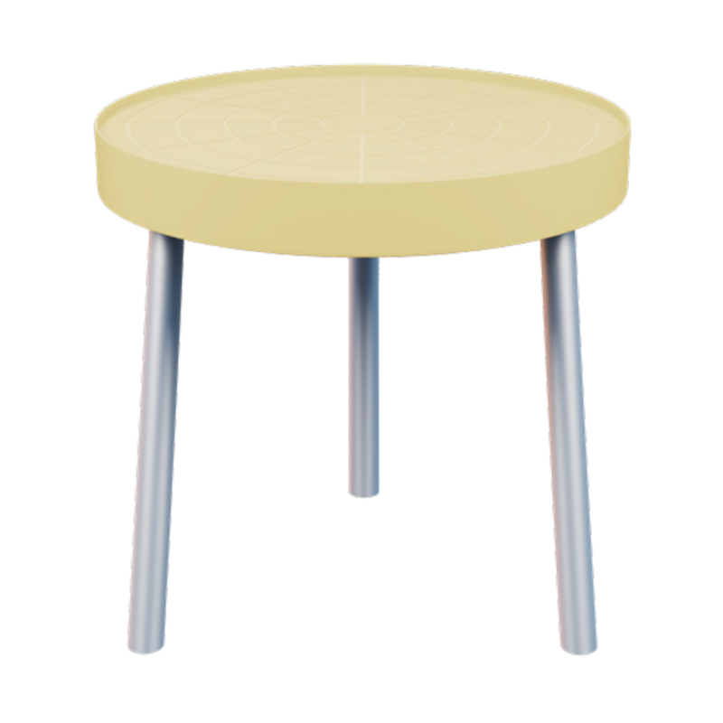 Mesa Lateral 60cm Natural com Pé em Alumínio Forte Plástico