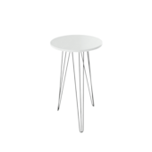 Mesa Lateral Tripe Alta Ø53,5cm Branco/Preto DiCarlo