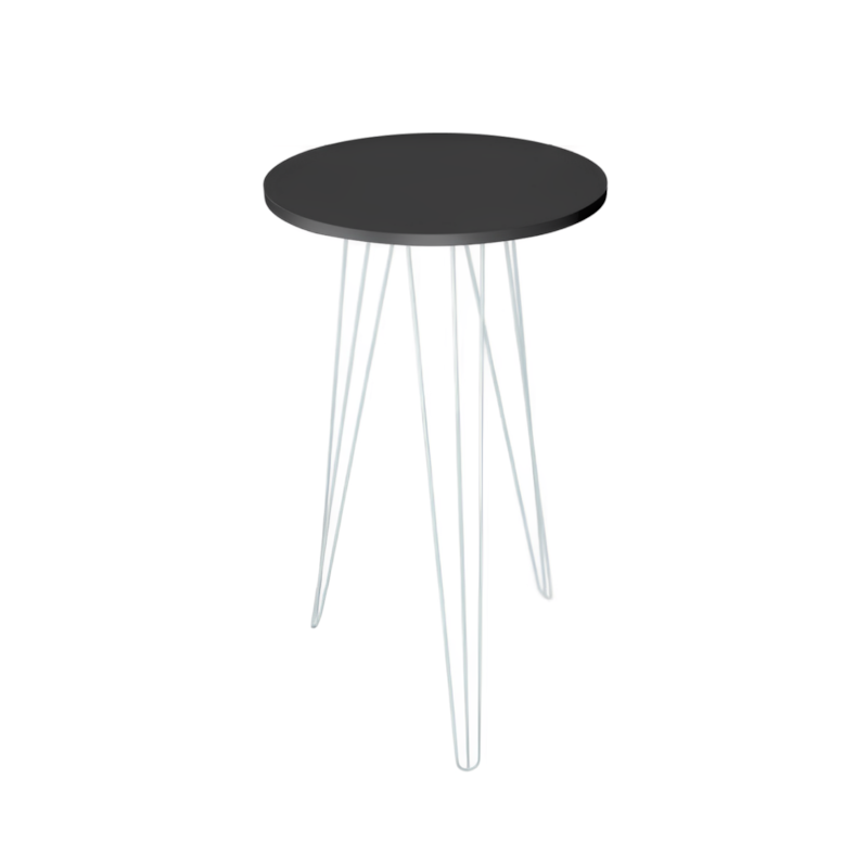 Mesa Lateral Tripé Alta Preto e Branco DiCarlo