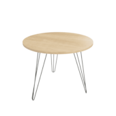 Mesa Lateral Tripe Baixa Ø53,5cm Pinus/Preto DiCarlo