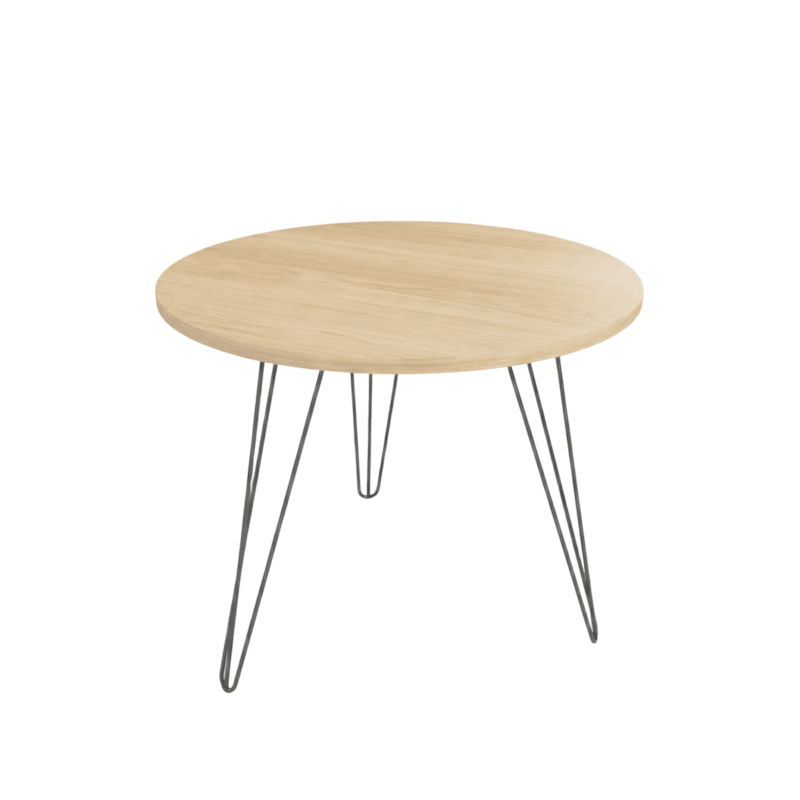 Mesa Lateral Tripe Baixa Ø53,5cm Pinus/Preto DiCarlo