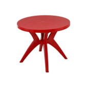 Mesa Redonda Deluxe Vermelha Forte Plástico Mesa Redonda Deluxe Vermelha Forte Plástico