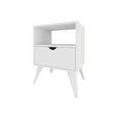 Mesa Vivva de Apoio Lateral com Gaveta Branco 48,7x35x64cm Multivisão 