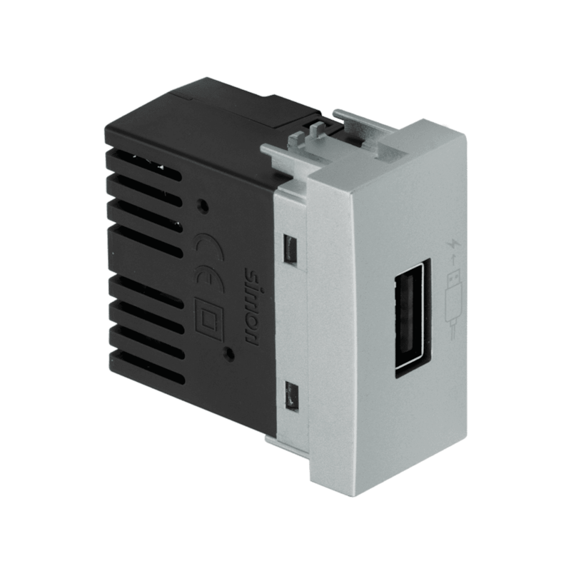 Modulo Carregador USB 2.1A Turbo Alumínio Fosco 30/35 Simon