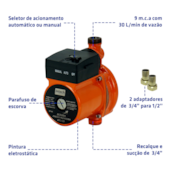 Moto Bomba Pressurizadora BFL120 120W 220V Intech