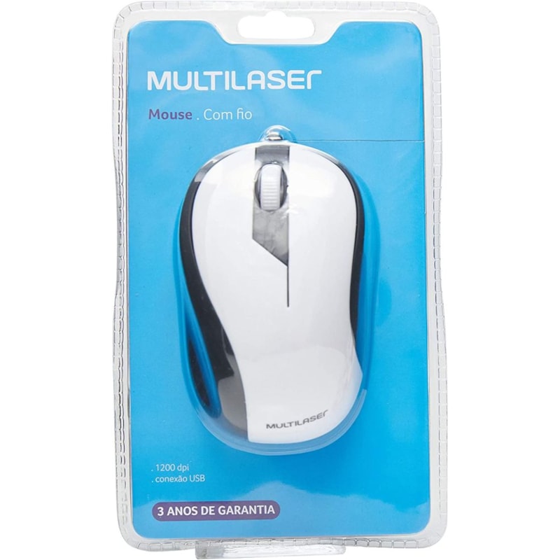 Mouse Bco/Pto C Fio Usb Mo224 Multilaser