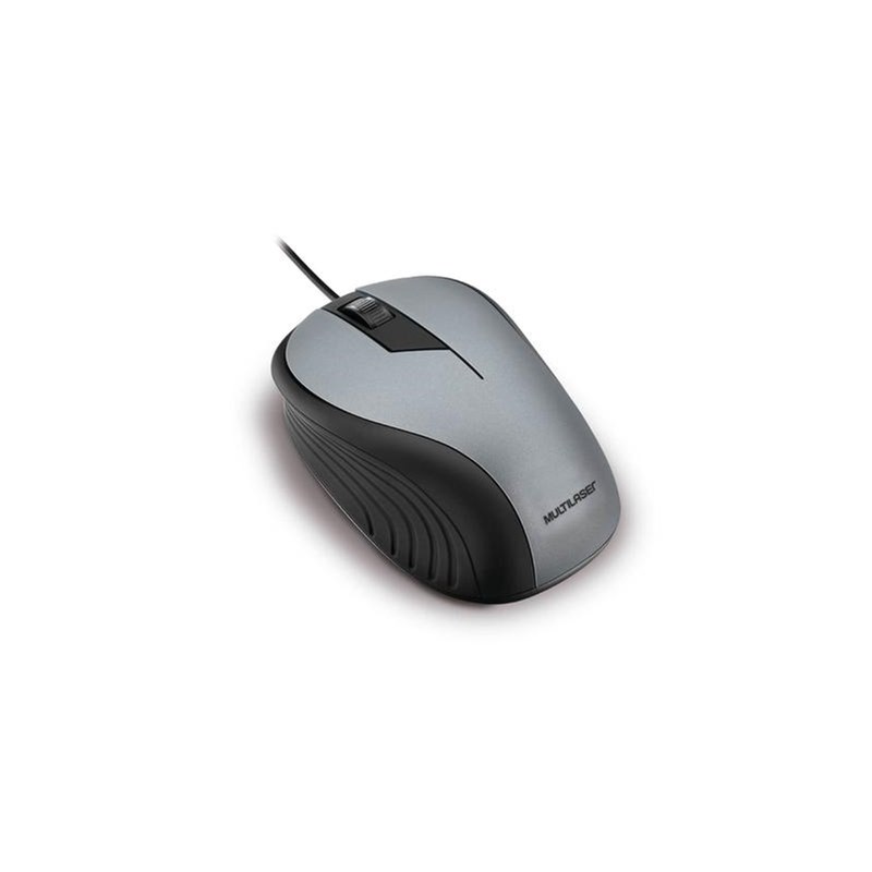 Mouse Cinza/Preto Com Fio Usb MO225 Multilaser