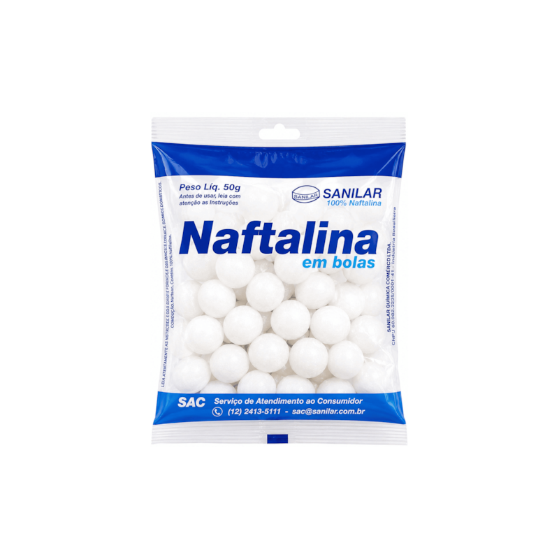 Naftalina em Bolas 50g Sanilar