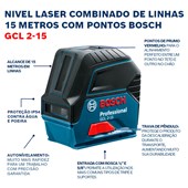 Nível Laser GCL2-15 15m com Pontos de Prumo e Suporte Bosch