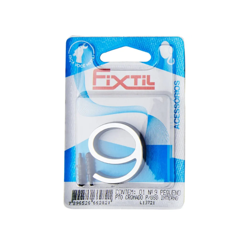 Número 29 Plástico Pequeno 9/4Cm Cromado Fixtil