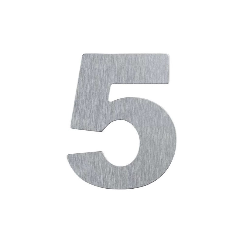 Número 5 para Casa Escovado 6cm com Adesivo Primafer