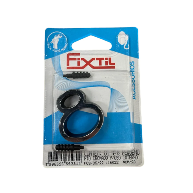 Número 8 Plástico Pequeno 4cm Cromado Fixtil