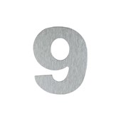 Número 9 para Casa Escovado 6cm com Adesivo Primafer