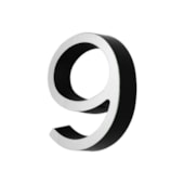 Número Residencial Plástico 9 Preto/Cromado Externo  Número Residencial Plástico 9 Preto/Cromado Externo