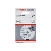 Pacote 5 Discos Corte para Inox 76x1x10mm Centro Reto Bosch