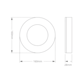 Painel LED 12W Redondo de Sobrepor 3000K Lux Taschibra