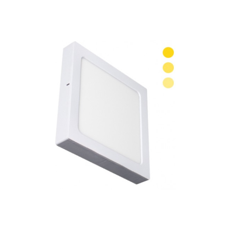 Painel LED 16W Quadrado 3000K 2 em 1 Dimerizável 3 Intensidades Ecoforce