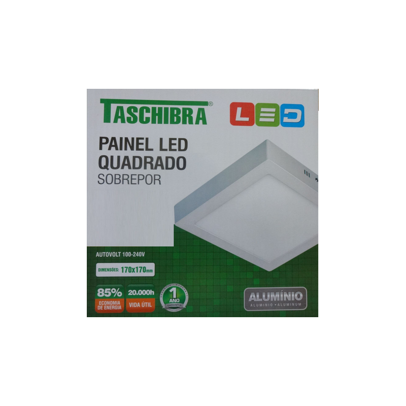 Painel Led 24W Quadrado de Sobrepor 4000K Taschibra