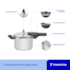 Panela de Pressão Aço Inox 4,5L Brava Tramontina