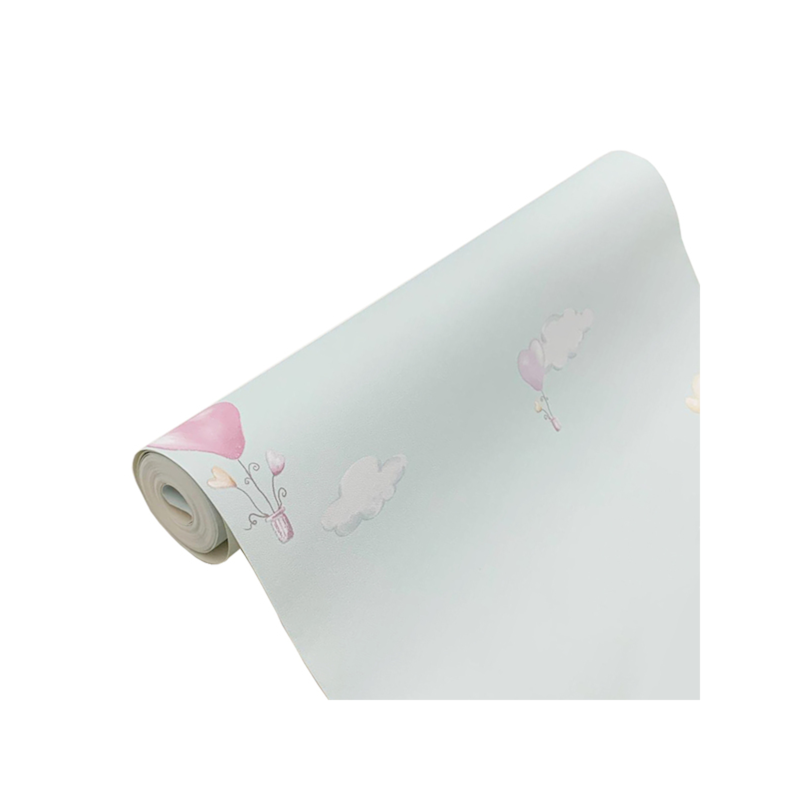 Papel de Parede Vinílico 10mX53cm Verde com Balões Conthey