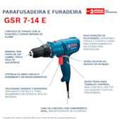 Parafusadeira e Furadeira GSR 7-14E 400W 220V Bosch