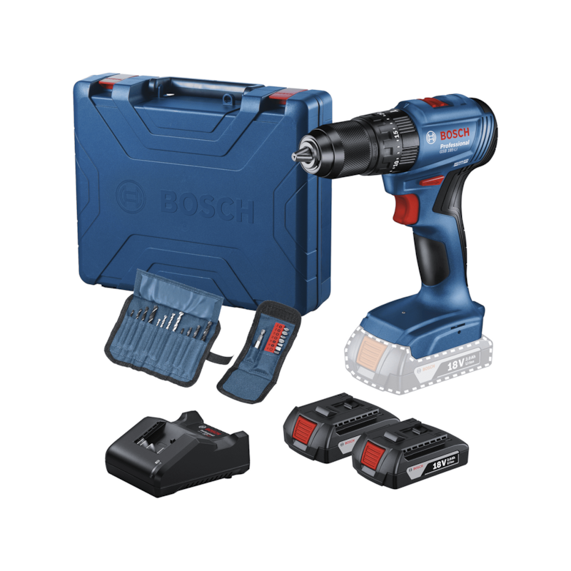 Parafusadeira/Furadeira Impacto 18V GSB185LI-2BX com 23 Acessórios Bosch