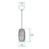 Pendente Dolium Preto Fosco 1XE27 Bivolt Avant