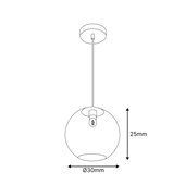 Pendente Globe Acrílico Âmbar30cm 1 Lâmpada E27 Bronzearte