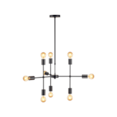 Pendente Hash Aço Preto Fosco 9xE27 Avant