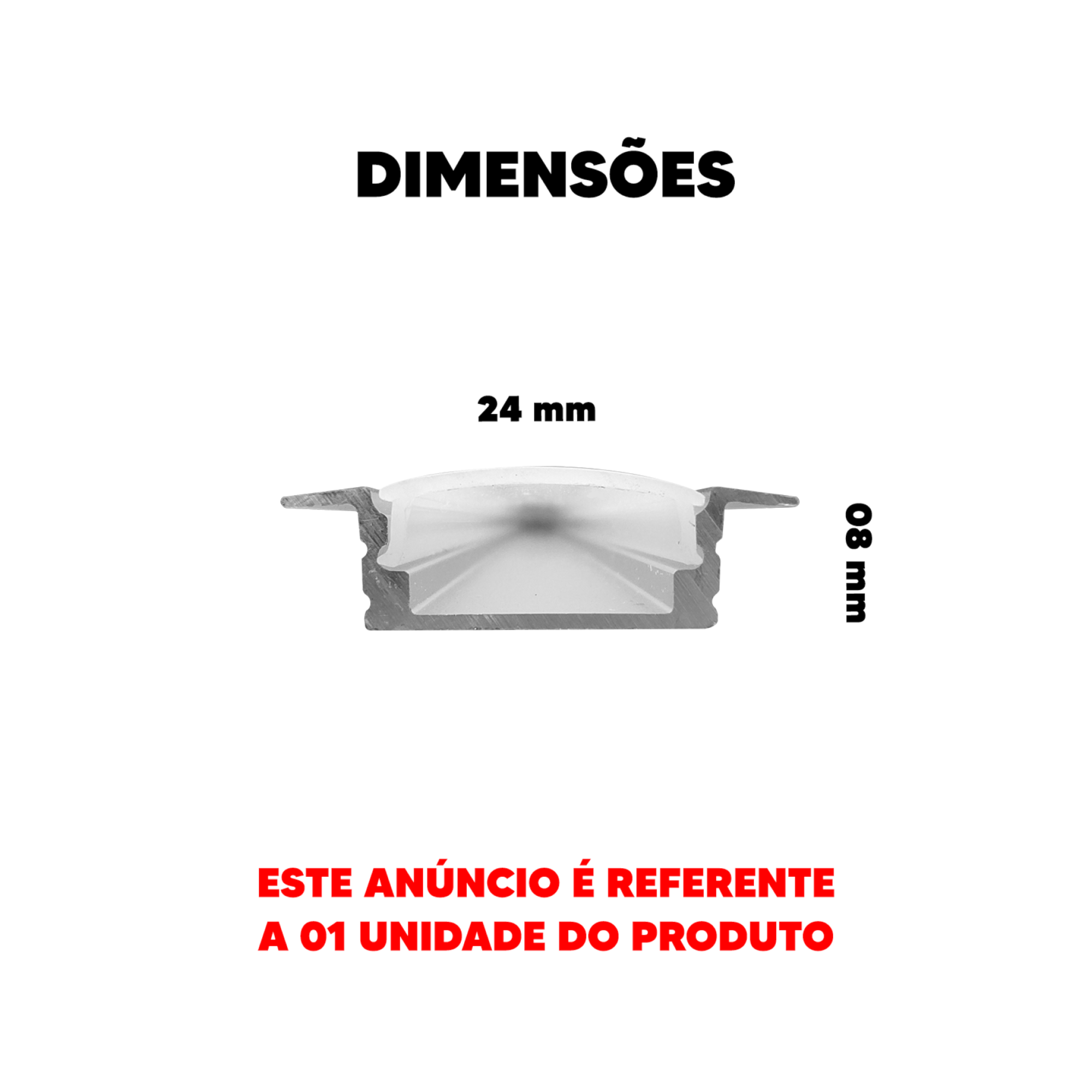 Perfil para Fita LED Risque Embutir Inside 2 Metros 2408 Branco Avant ...