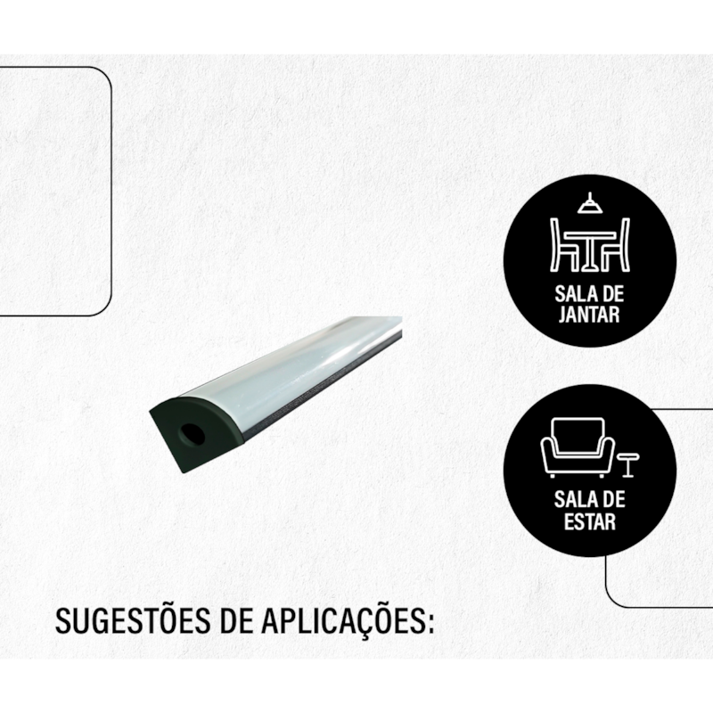 Perfil para Fita LED Risque Sobrepor One Side 2 Metros 1313 Preto Avant ...