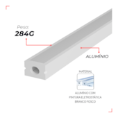 Perfil para Fita LED Risque Sobrepor Slat 2 Metros 1715 Branco Avant