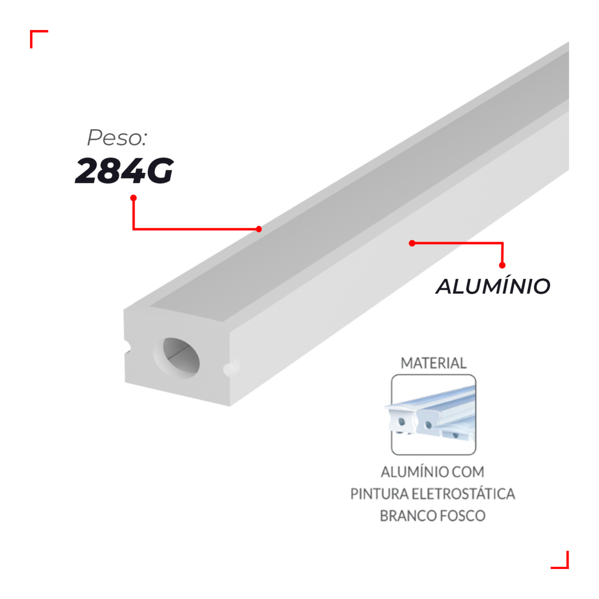 Perfil para Fita LED Risque Sobrepor Slat 2 Metros 1715 Branco Avant ...