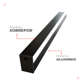 Perfil para Fita LED Risque Sobrepor Stylus 2 Metros 3626 Preto Avant