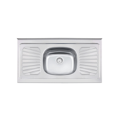 Pia de Apoio New Raggi em Aço Inox 105x52cm Com Válvula Tramontina