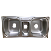 Pia Tripla Inox 102x49x20cm 81488 Casa Ok