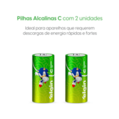 Pilha Alcalina C Elgin