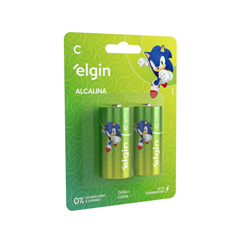 Pilha Alcalina C Elgin
