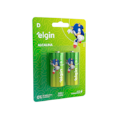 Pilha alcalina D LR20 Elgin