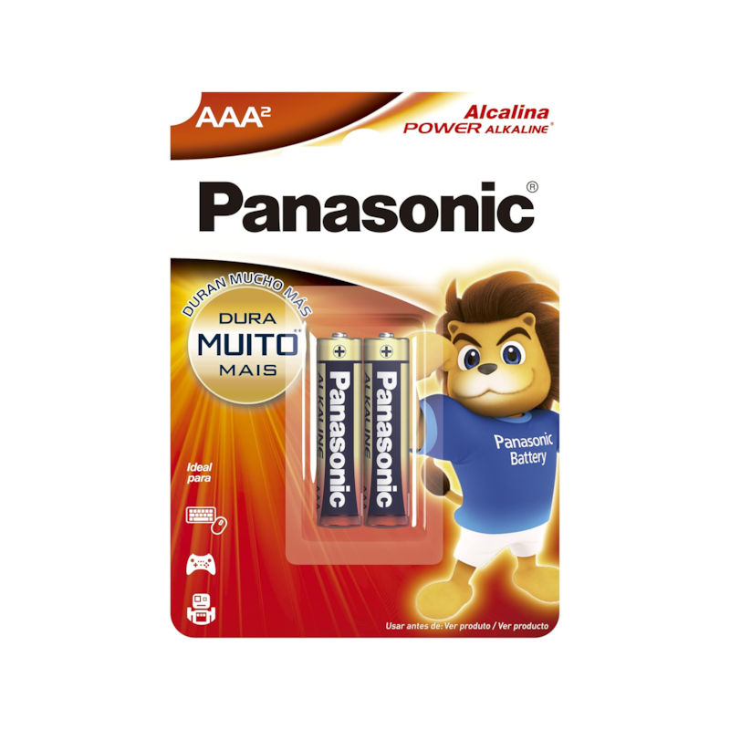 Pilha Alcalina Palito AAA 1x2 Panasonic 