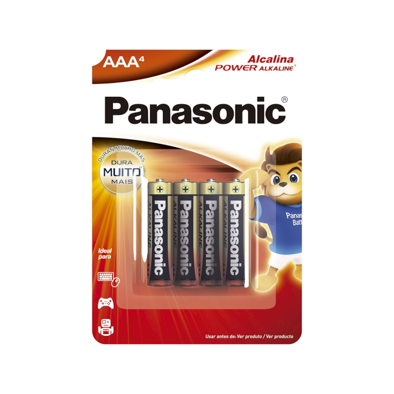 Pilha Alcalina Palito AAA 1x4 Panasonic