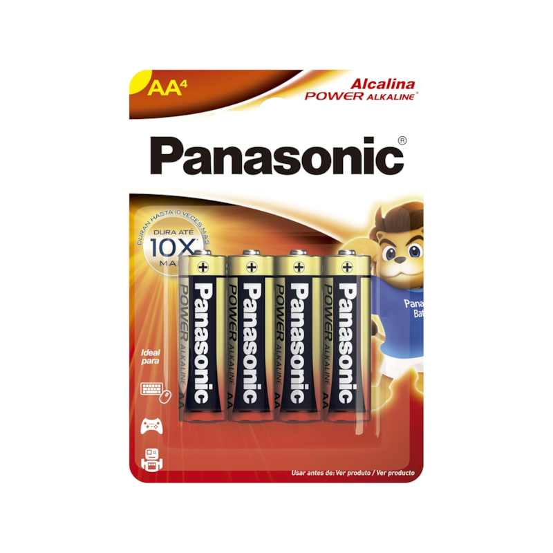 Pilha Alcalina Pequena AA 1x4 Panasonic 