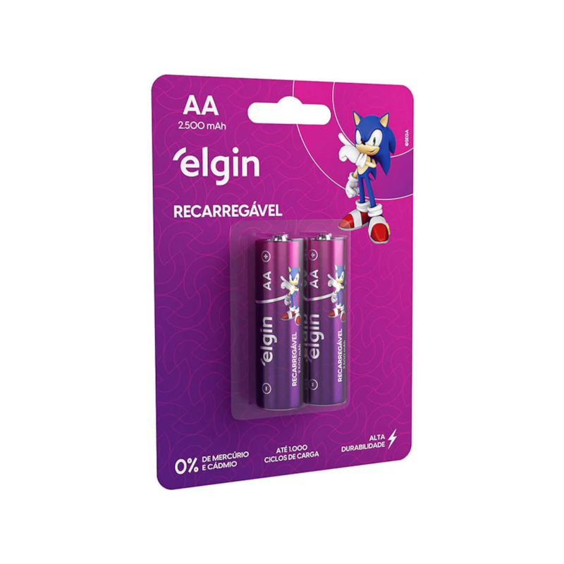 Pilha Recarregável AA 2 Unidades Elgin