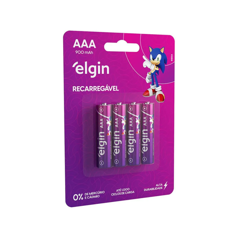 Pilha Recarregável AAA 4 Unidades Elgin
